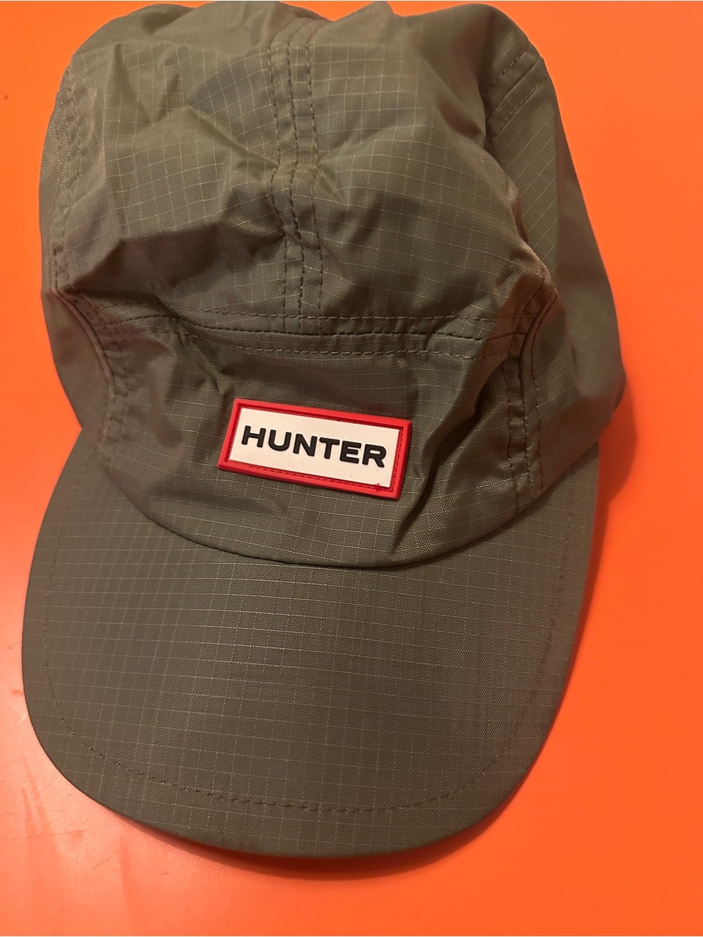 Hunter Olive Ripstop Cap with Red-Trim Logo